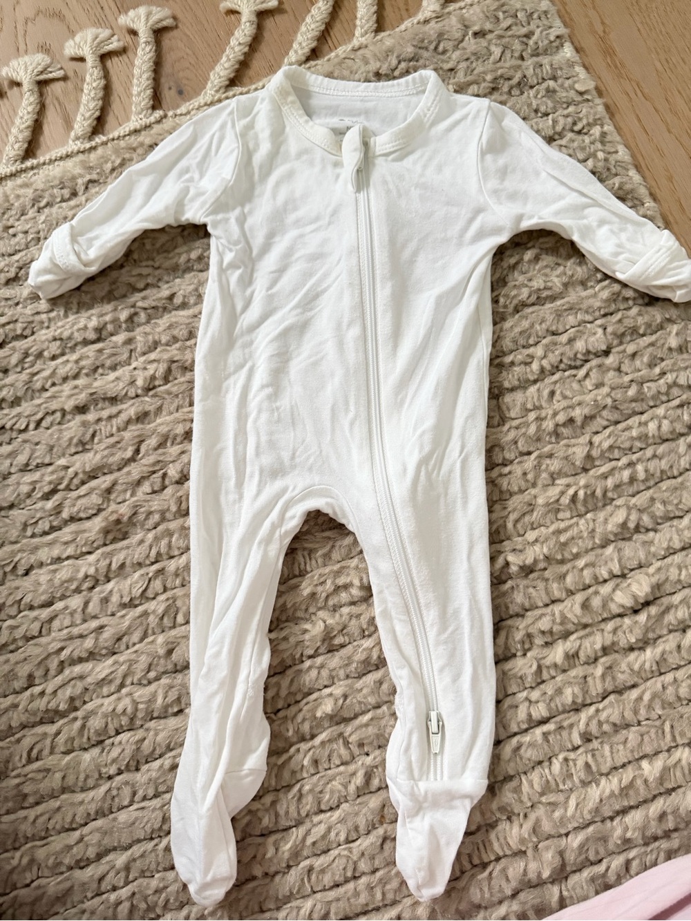 Kyte BABY White Zip Footed One-Piece